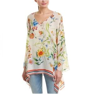 Johnny Was Fiska Floral Flare Sleeve Blouse
